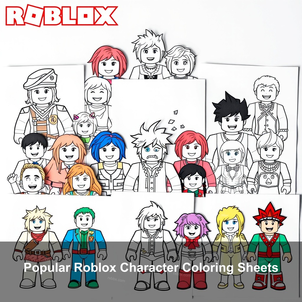 Popular Roblox Character Coloring Sheets
