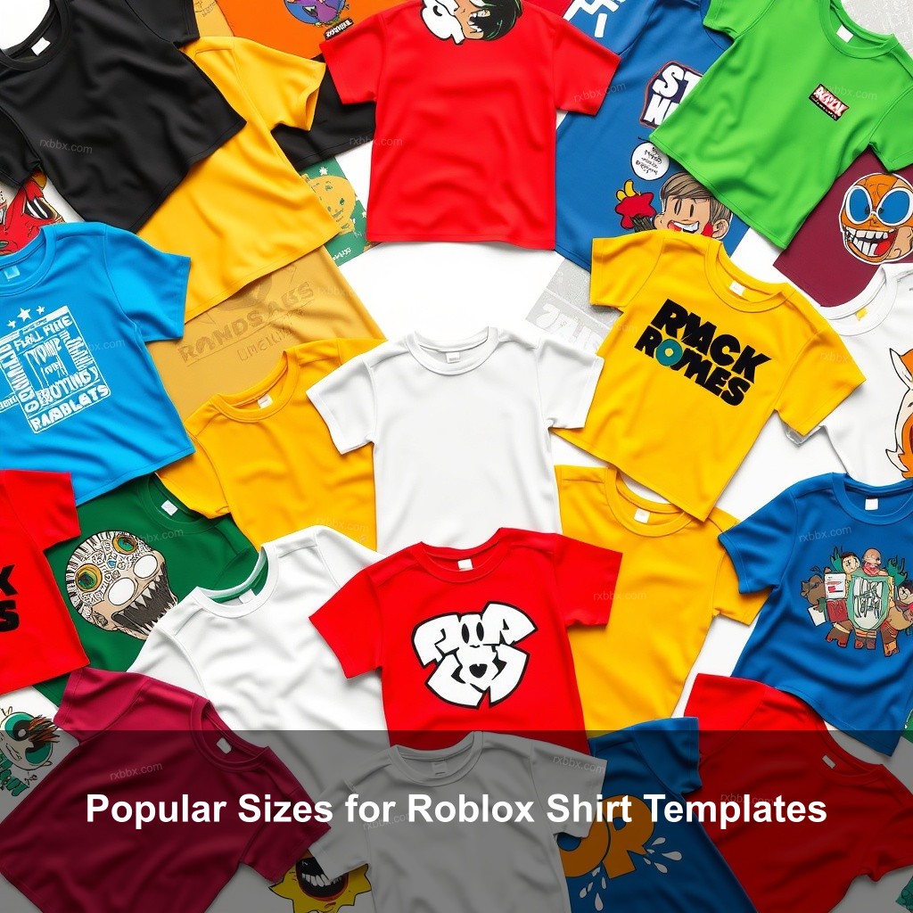 Popular Sizes for Roblox Shirt Templates